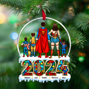 The Best Family The Best Team Ever - Gift For Family Members - Personalized Acrylic Ornament  - CL02 NA94