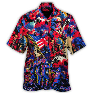 Independence Day Special Starwars Synthwave Tropical Style - Hawaiian Shirt