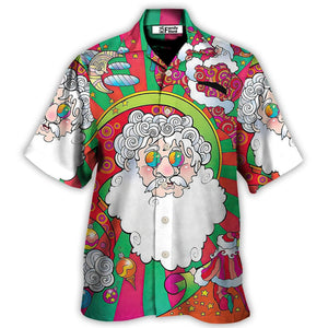 Christmas Santa Claus Psychedelic Colorful - Hawaiian Shirt