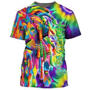 Hippie Soul Lion Colorful - T-Shirt