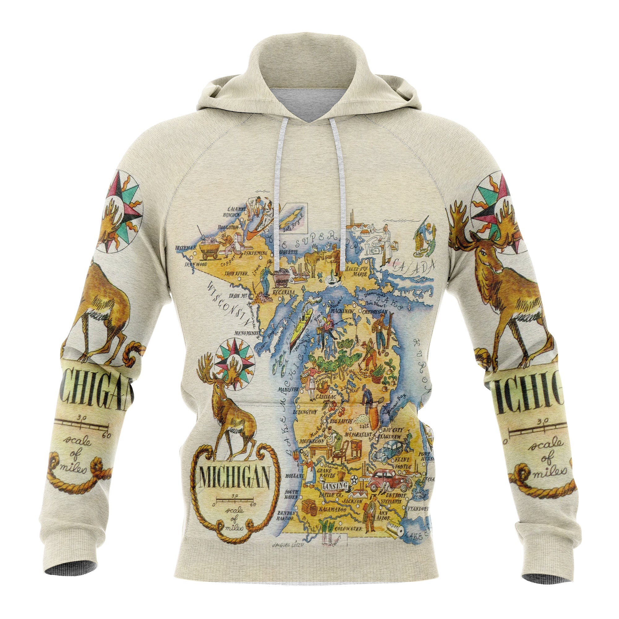 Vintage Michigan Hoodie For Men And Women