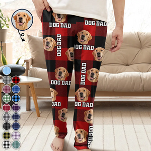 Custom Photo Plaid Pet Face - Gift For Pet Lovers - Personalized Pajama Pants NA94