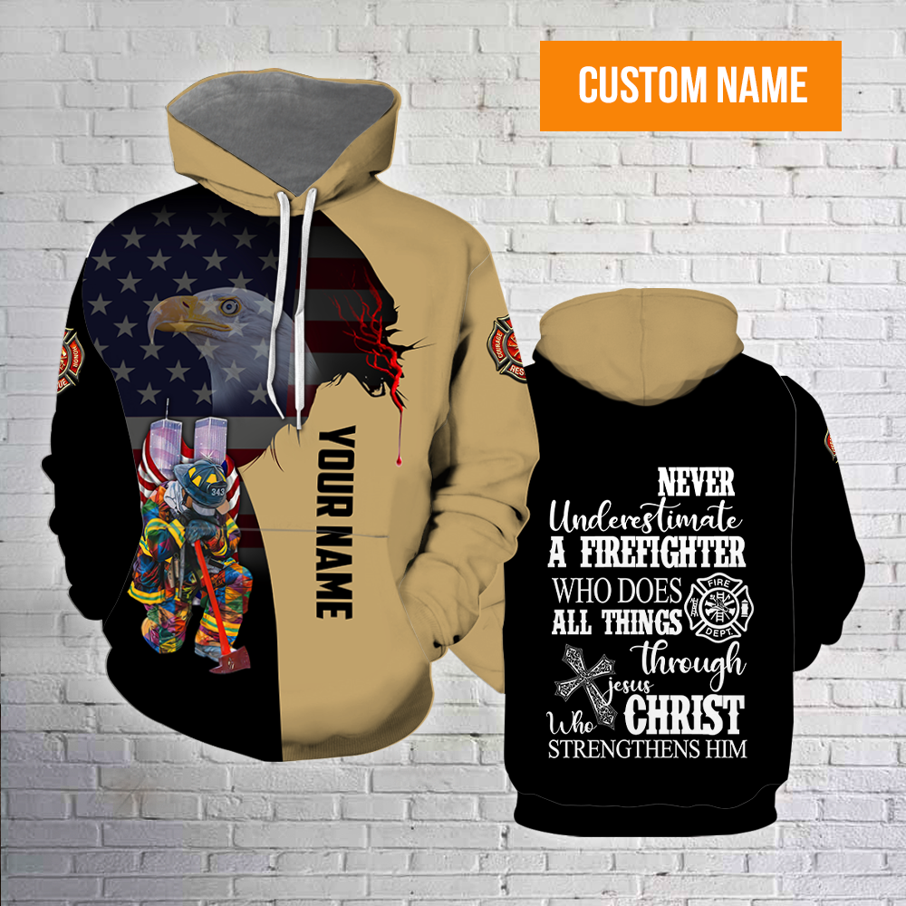 Personalized Never Underestimate A Firefighter Who Does All Things Hoodie