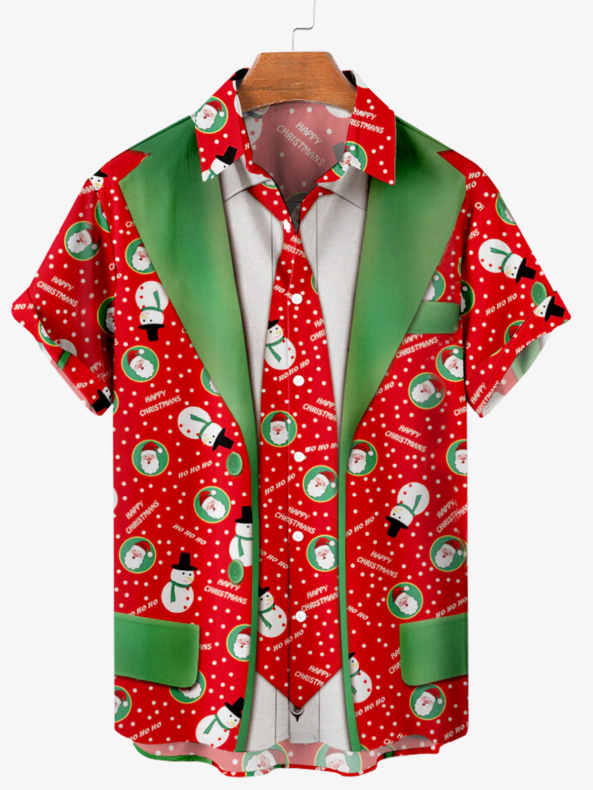 Merry Christmas Snowman Costume Red Hawaiian Shirt