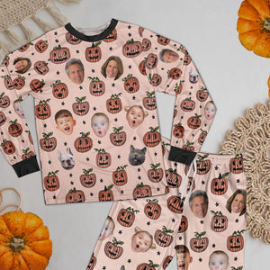 Custom Photo Funny Pumpkin - Personalized Unisex Pajamas Set - Gift For Family Members, Friends - NA94