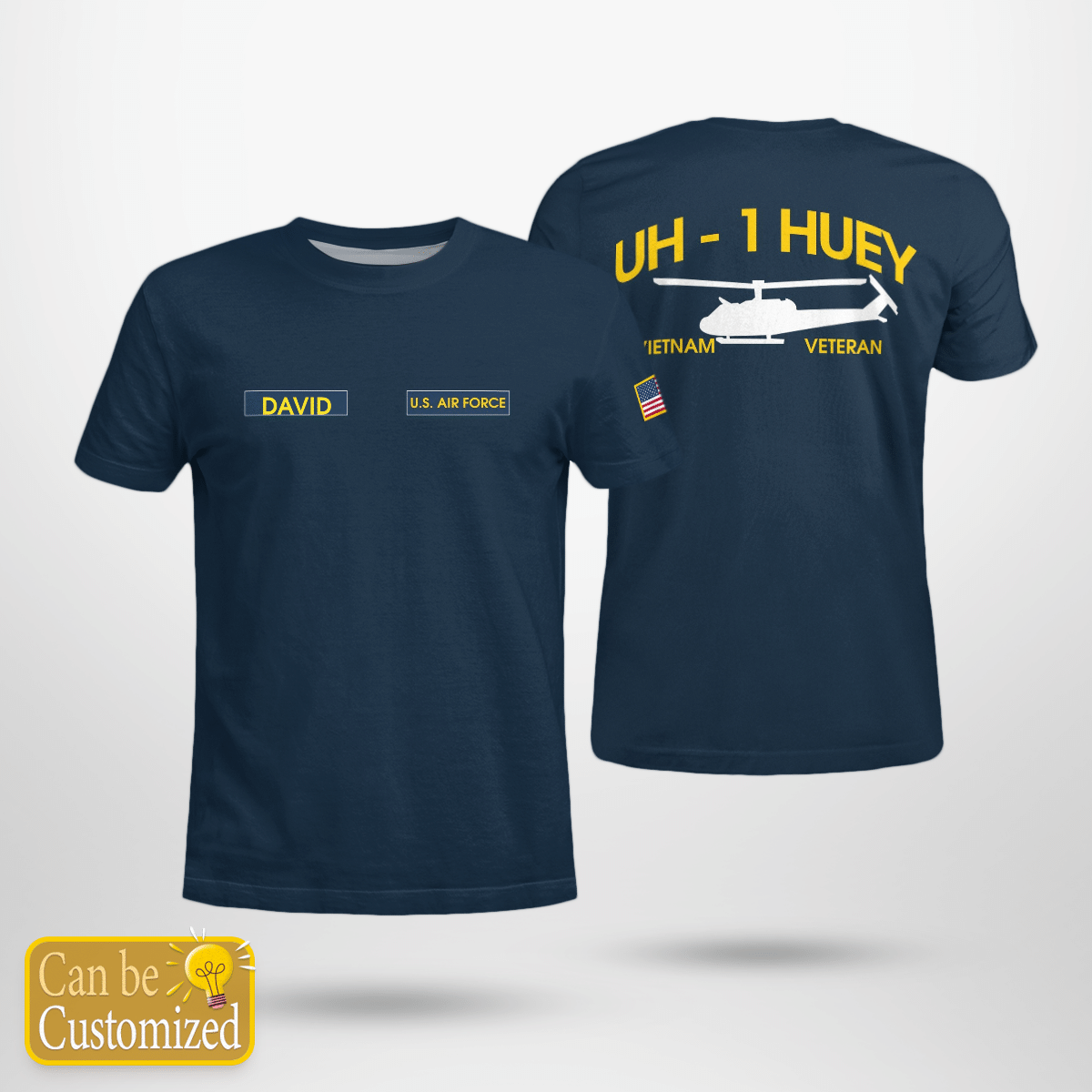 Personalized US Air Force Veteran UH-1 Huey T-Shirt