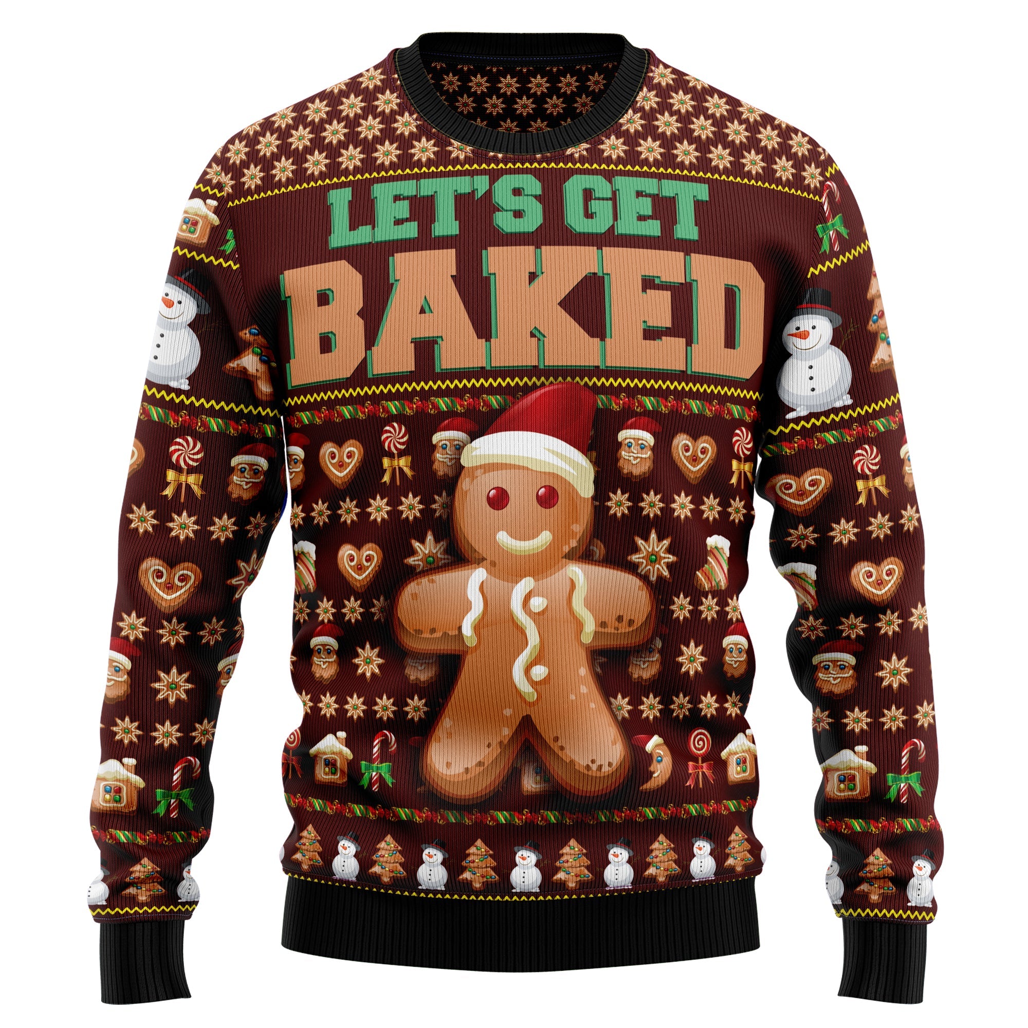 Baking Let‘s Get Baked Ugly Christmas Sweater - Funny Gift For Family Memmber