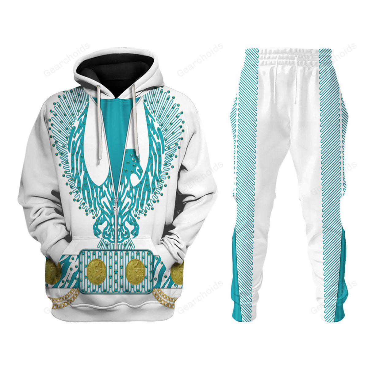 Elvis Turquoise Phoenix - Costume Cosplay Hoodie Sweatshirt Sweatpants