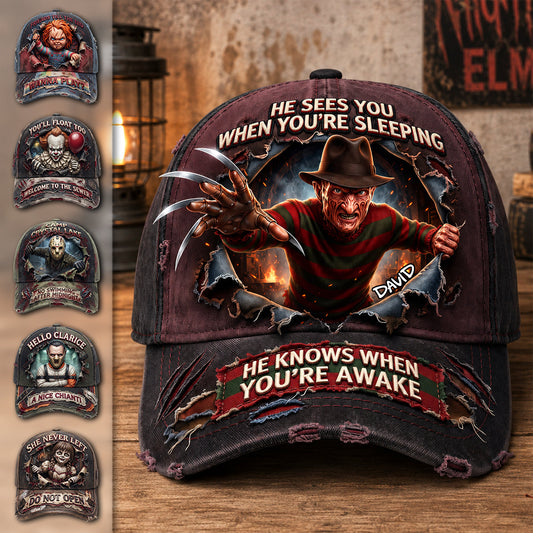 NL122 Creepy Nightmare Characters - Personalized Classic Cap - Halloween Gift