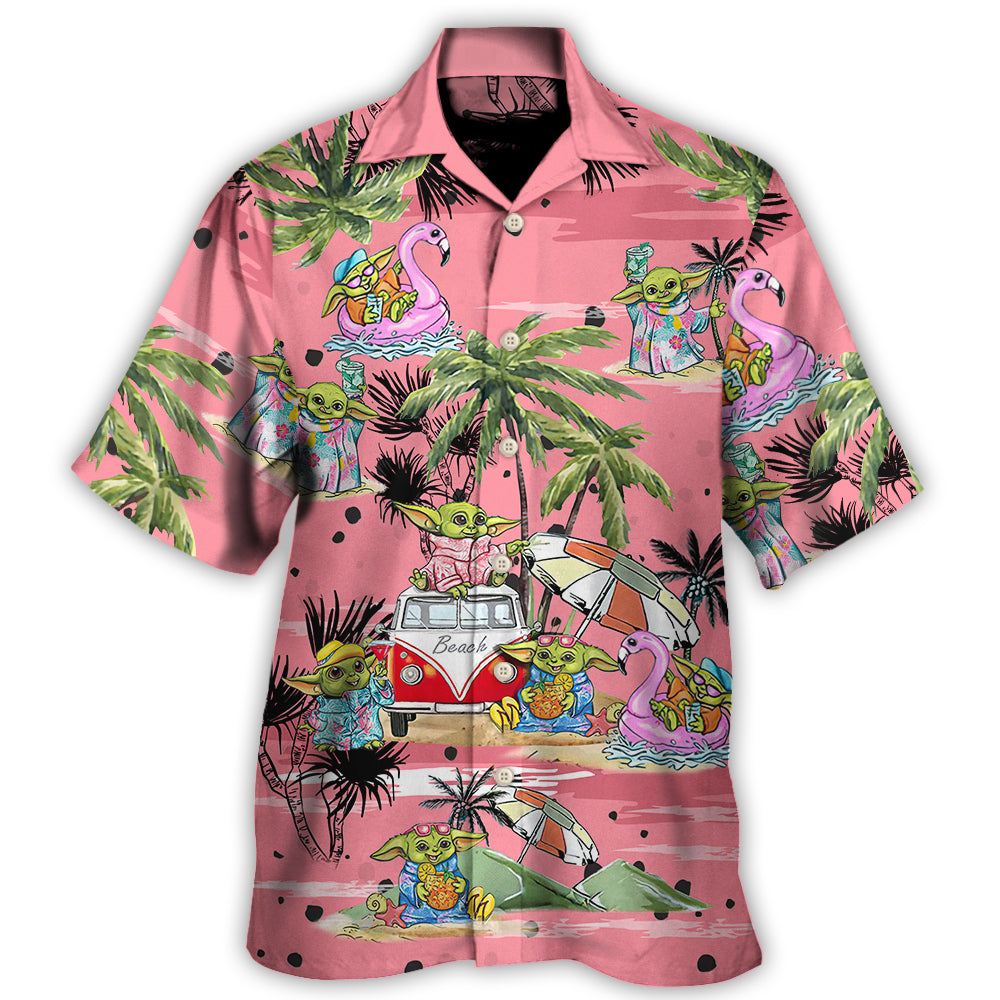 SW Cartoon Baby Yoda Pink - Hawaiian Shirt