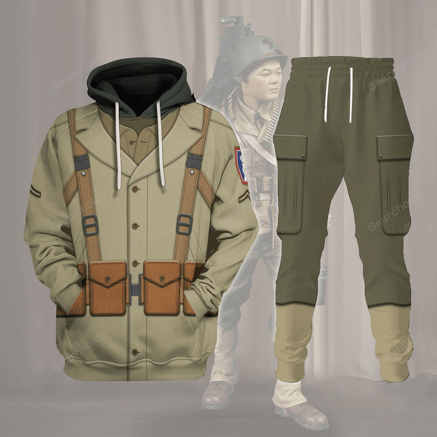 442nd Infantry Regiment Private Costume Hoodie Sweatshirt Sweatpants