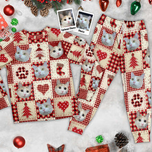 Custom Photo Pet Christmas Red Patterns - Personalized Pajama - Gift For Pet Lovers, Pet Owners NA94