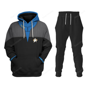 FamilyStore Star Trek Standard Uniform 2370s Science Division Hoodie Sweatshirt Sweatpants