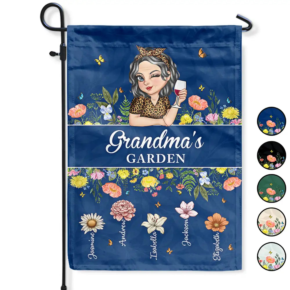 Birth Month Flower Grandma's Garden - Personalized Flag - Gift For Mom, Grandma, Mothers Day | CLGOD04 NA94