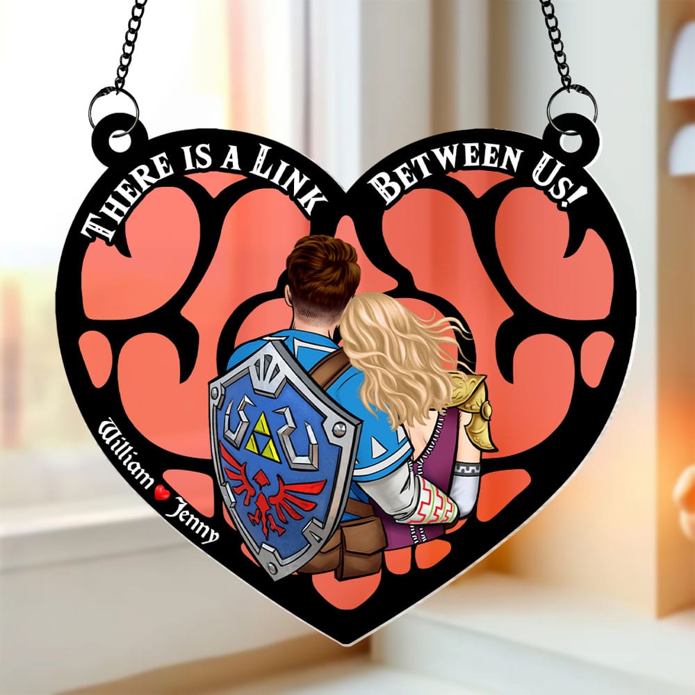 Zelda There Is A Link Between Us -  Personalized Window Hanging Suncatcher Ornament - Gift For Couple, Husband Wife, Anniversary, Engagement, Wedding, Marriage - CL32 NA94