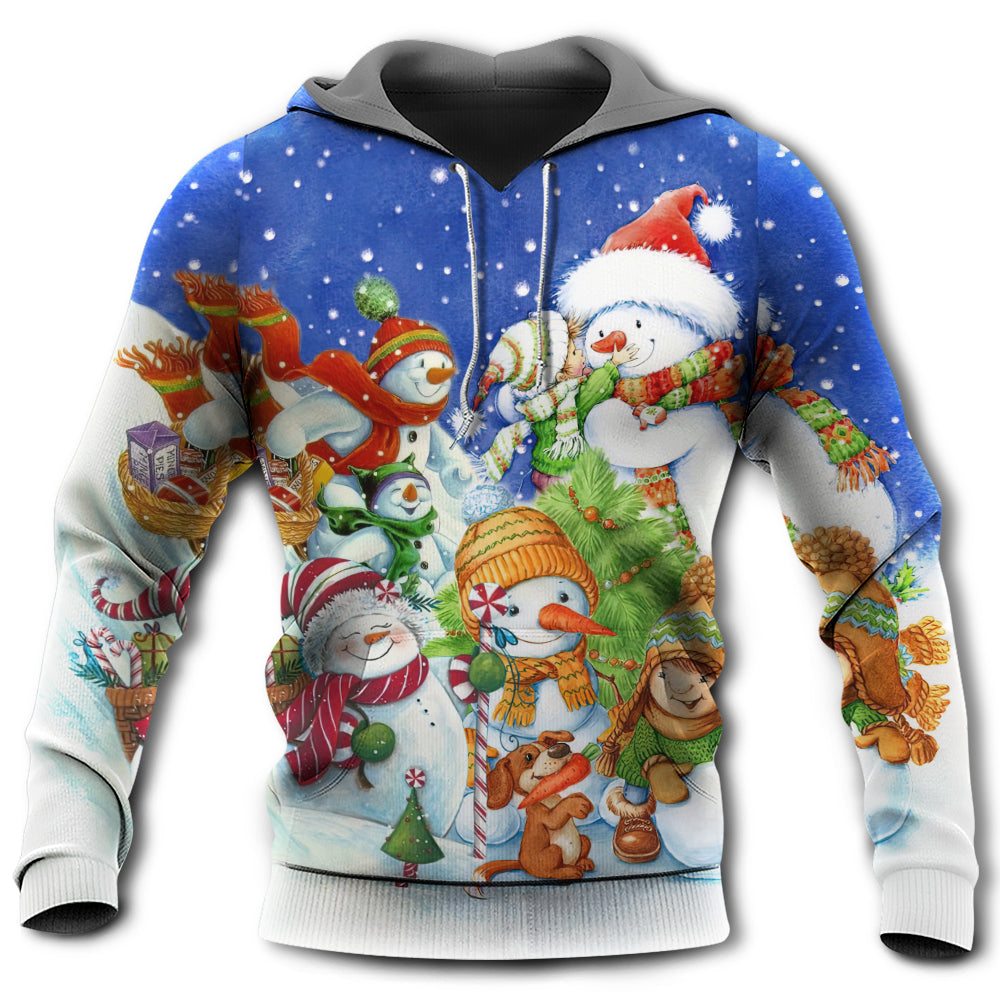 Snowman Merry Christmas Night - Hoodie