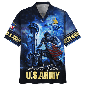 Honor The Fallen U.S.Army Blue Hawaiian Shirt