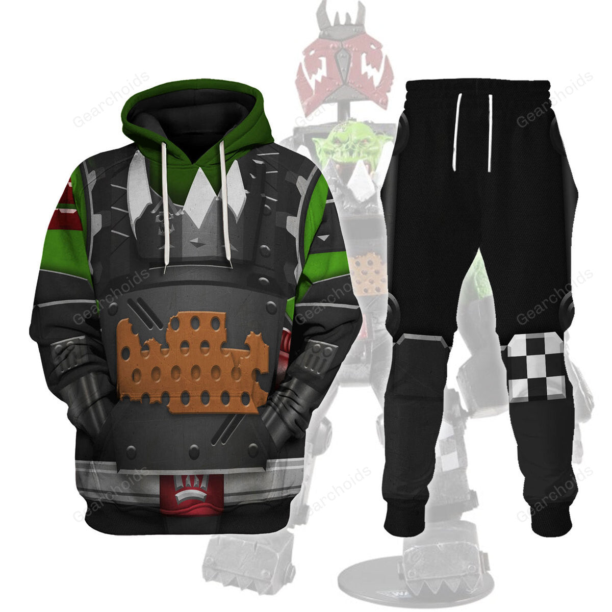 Warhammer Ork Meganob with Buzzsaw Mega Action - Costume Cosplay Hoodie Sweatshirt Sweatpants