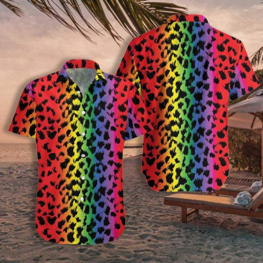 Leopard Skin Lgbt Hawaiian Shirt For Gaymer, Lesbian Hawaiian Shirt