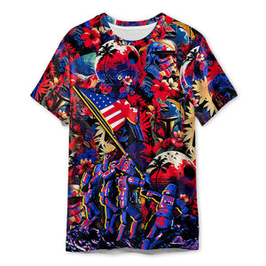 Star Wars Independence Day Special Synthwave Tropical Style - 3D T-shirt