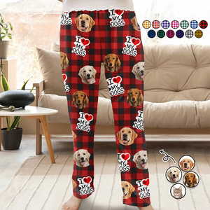 Custom Photo I Love My Dogs Cats Pet - Gift For Pet Lovers - Personalized Pajama Pants NA94