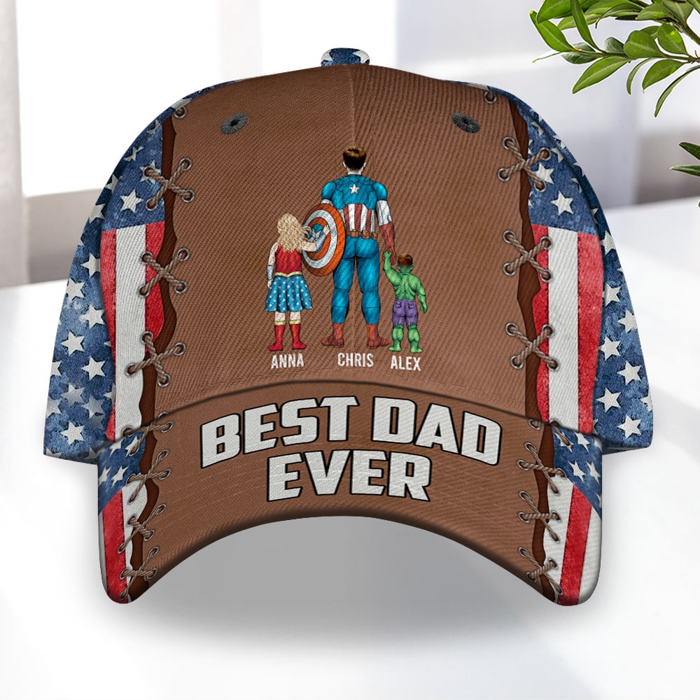 Best Dad Ever Super Hero - Personalized Classic Cap - Gift For Dad, Husband, Fathers Day - CL02 NA94