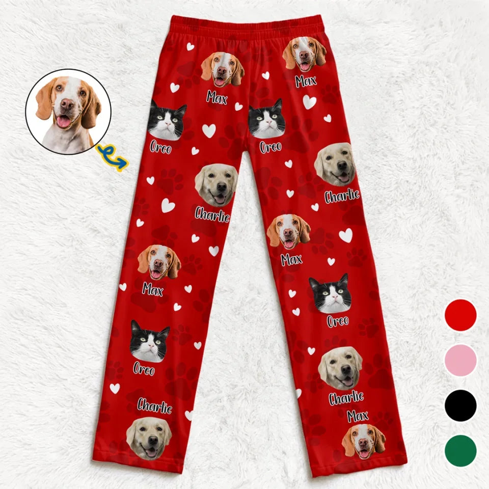 Custom Photo Pawsitively Festive And Full Of Cheer  - Personalized Pajama Pants - Gift For Pet Lovers NA94