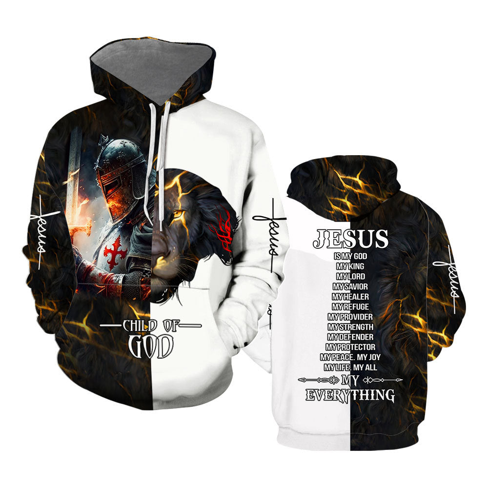 Jesus Is My Lord Knight Child Of God Hoodie For Men & Women