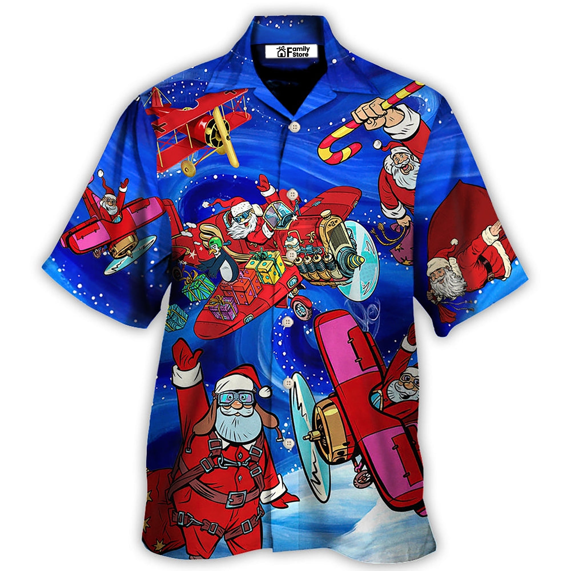 No Reindeer Any More Santa Loves Airplane Magic Night - Hawaiian Shirt