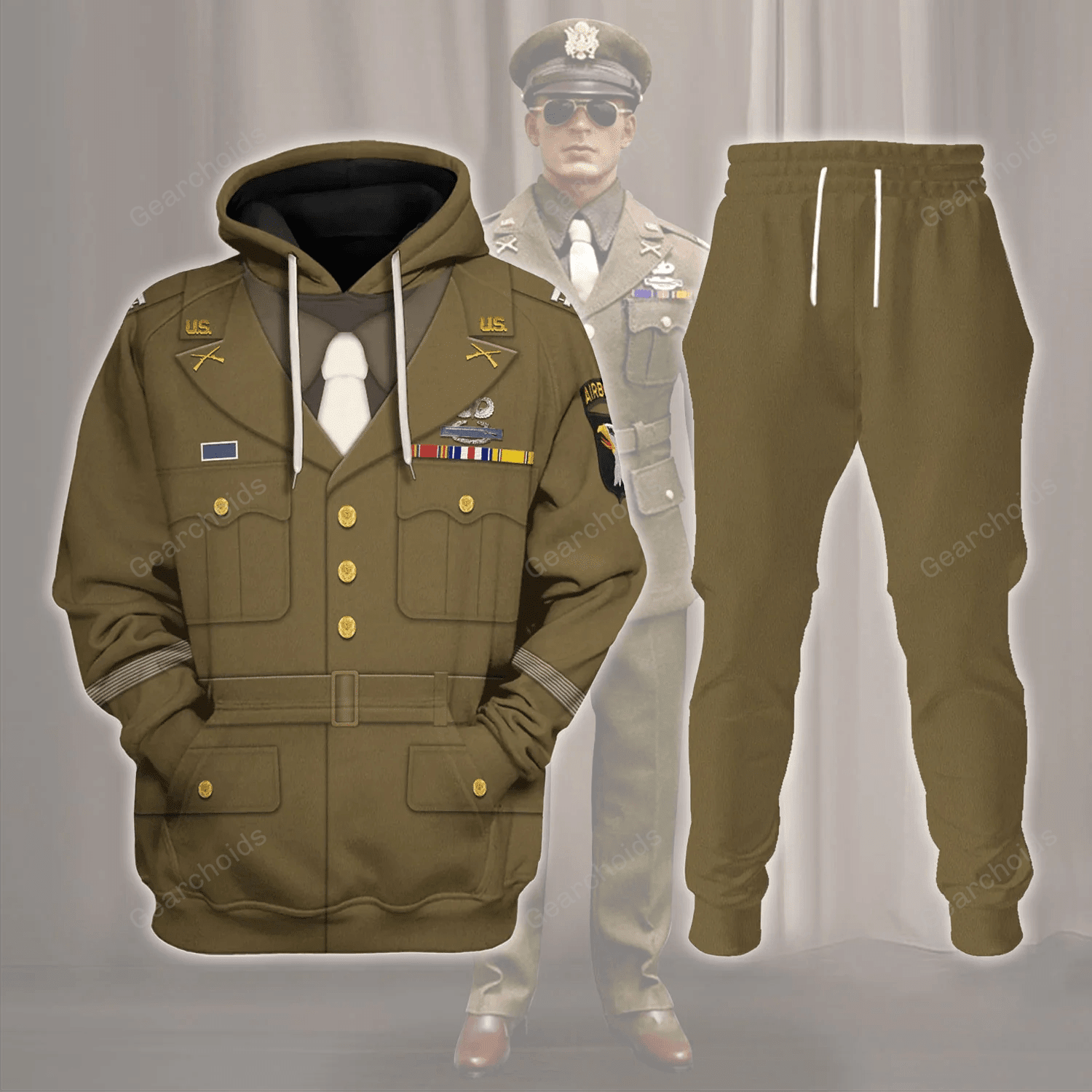U.S General WWII Costume Hoodie Sweatshirt Sweatpants