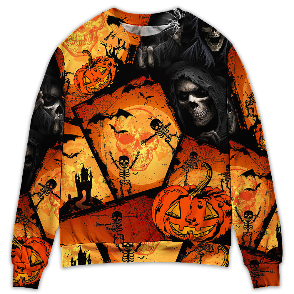 Halloween Skull Pumpkin Scary - Sweater