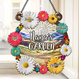 Grandma's Love Is Timeless  - Personalized Window Hanging Suncatcher Ornament - Gift For Mom, Grandma, Mother's Day | NA94