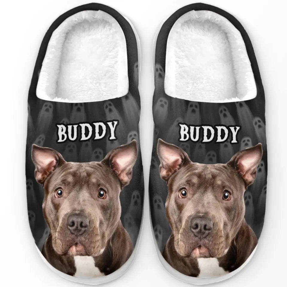 Custom Photo Trick Fur Treats  - Personalized Slippers - Gift For Dog Lovers, Cat Lovers, Pet Owners NA94