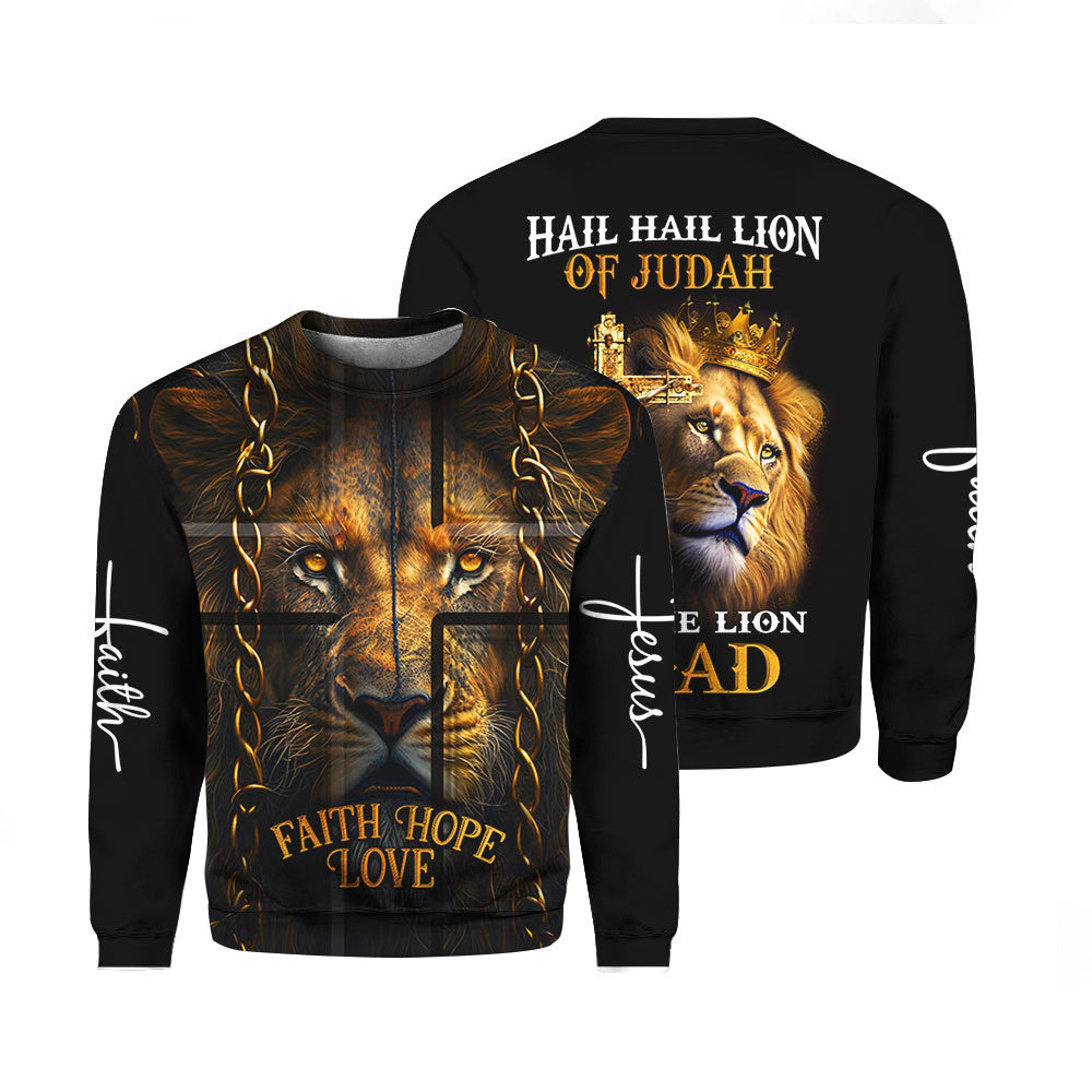 Lion Of Judah Hail Let The Lion Roar Jesus Crewneck Sweater For Men & Women