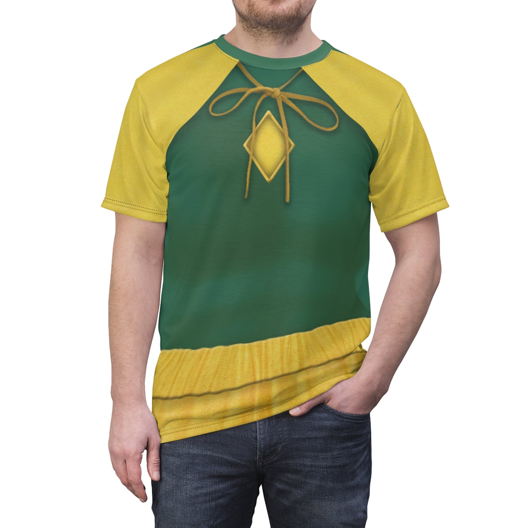 Green And Yellow Vision Halloween Costume T-shirt For Men