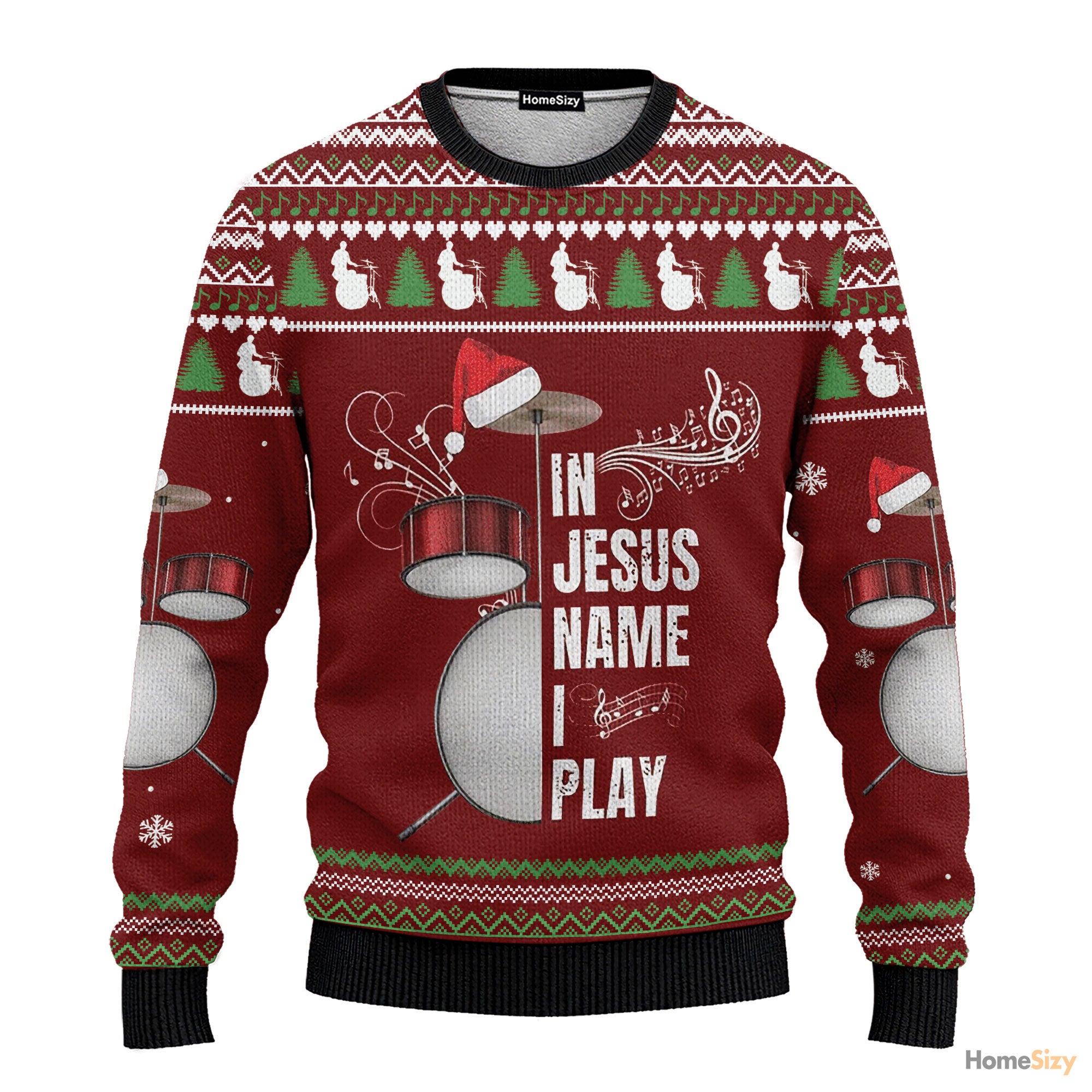 Hobby Drum Music In Jesus Name I Play Ugly Christmas Sweater