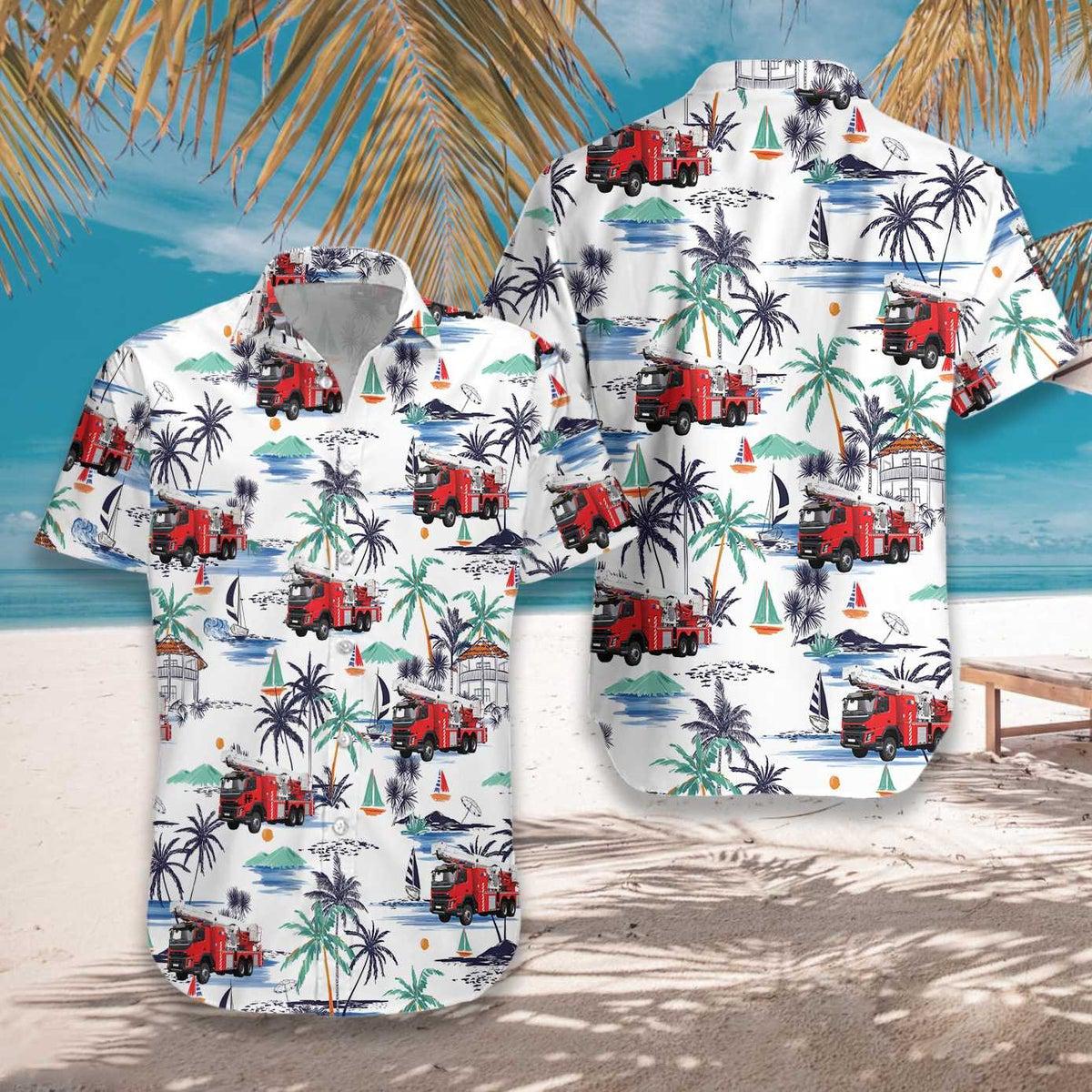 Fire Truck Friend Of Firefighter Hawaiian Shirt For Men & Women