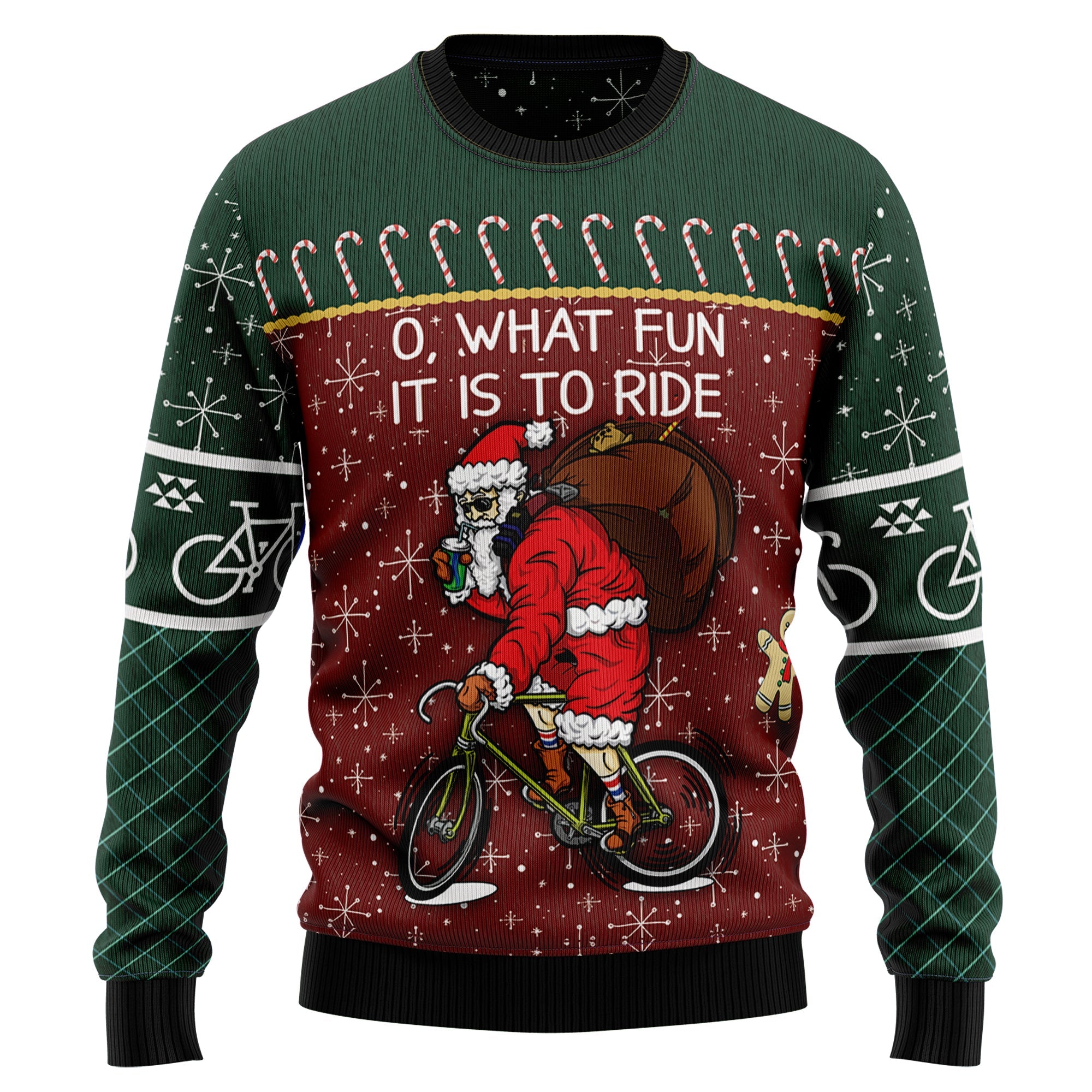 Santa Cycling Ugly Christmas Sweater For Men And Women