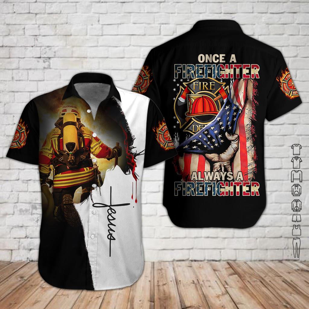 Once A Firefighter Fire Hawaiian Shirt For Men & Women