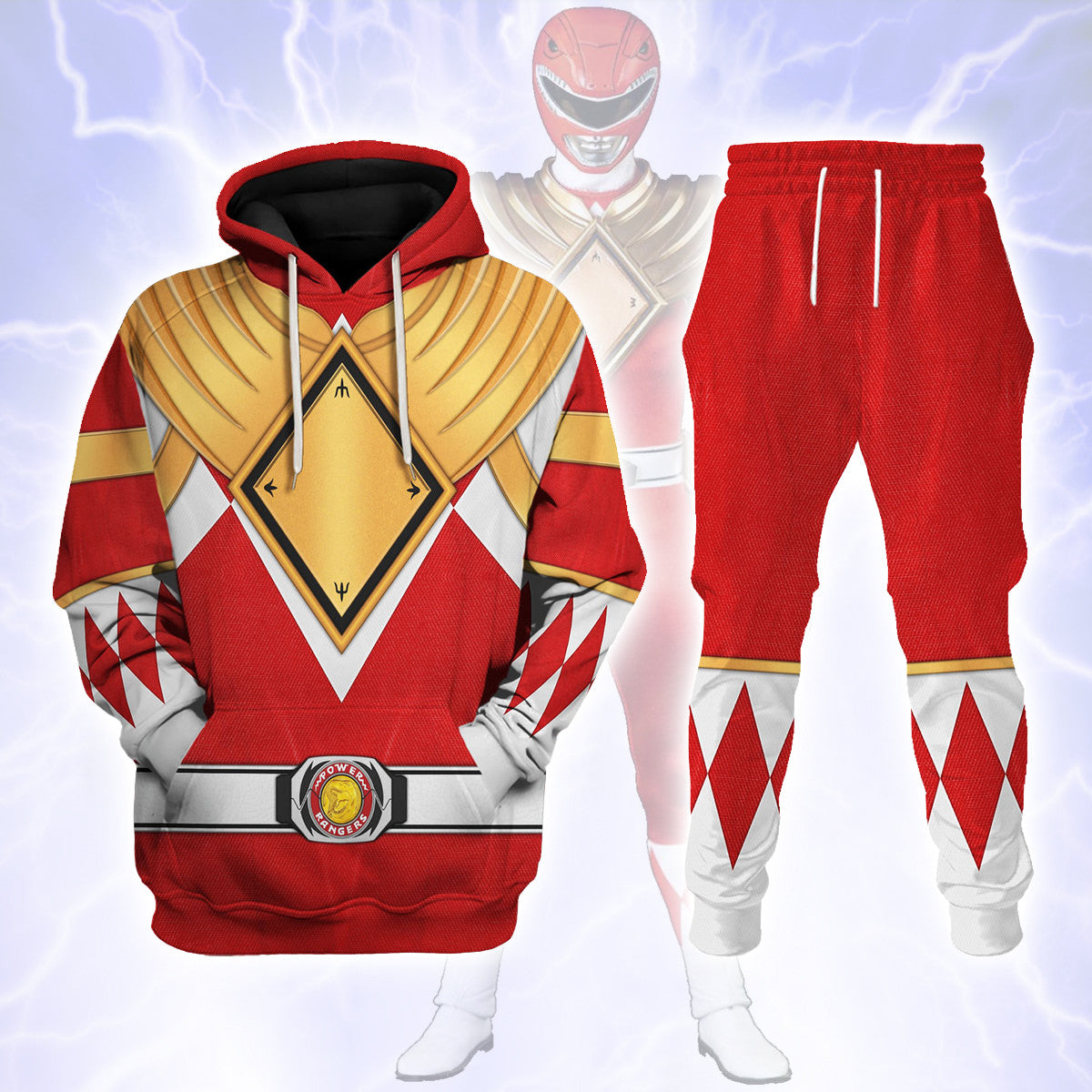 Red Ranger Dragon Shield  Mighty Morphin Power Ranger - Hoodie Set, Sweatshirt, Sweatpants
