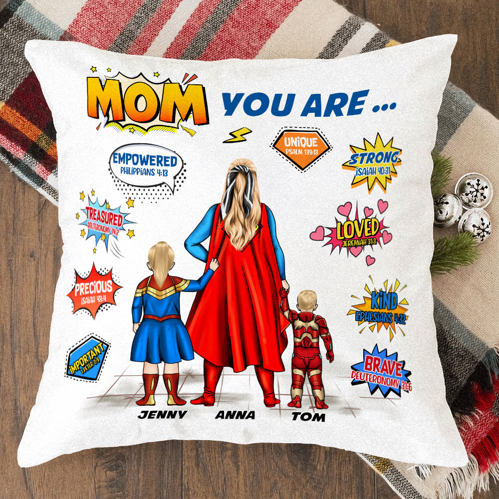 Mom You're Loved And Brave -  Personalized Pillow - Gift For Grandma, Mom, Mothers Day - CL02 NA94