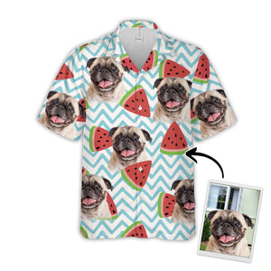 Personalized Gift For Pet Lovers Watermelon Pattern White Hawaii Shirt