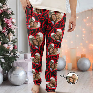 Custom Photo I Love My Wife Full Heart - Gift For Couples - Personalized Pajama Pants - NA94