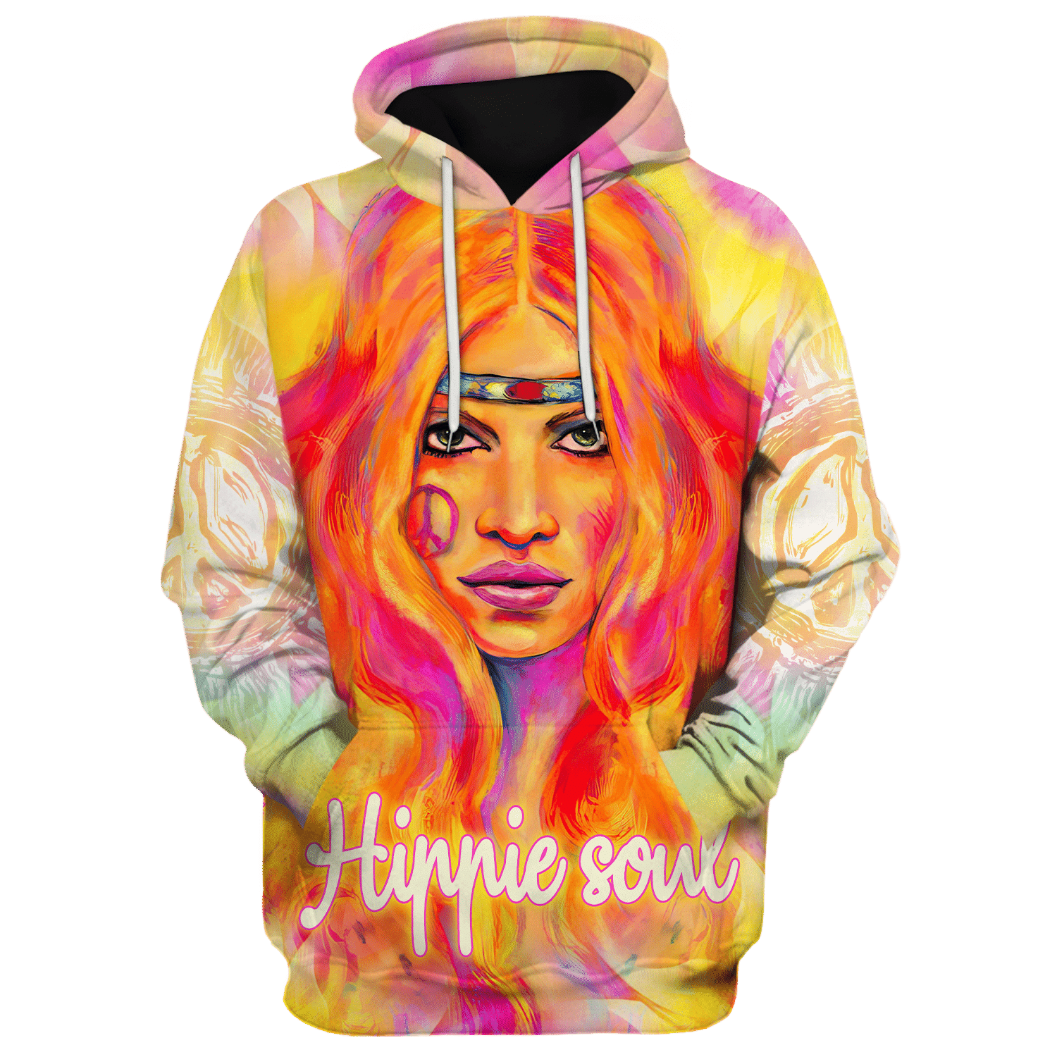 Hippie Peaceful Red Haired Girl - Hoodie