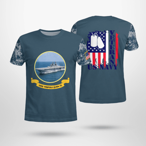 Veteran US Navy USS Tripoli (LHA-7) 3D T-Shirt