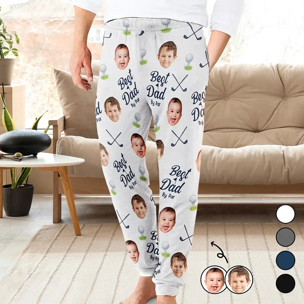 Custom Photo Best By Par For Him - Gift For Dad - Personalized Pajama Pants NA94