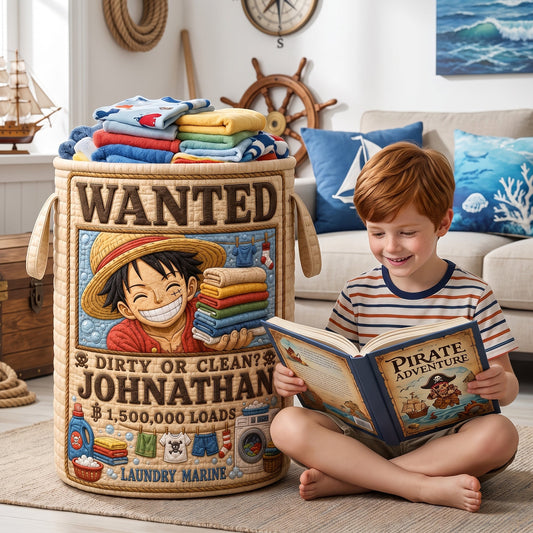 OnPi Wanted Adventure - Personalized Quilted Laundry Basket - Gift For Movie Fans, Laundry Lovers NL122 