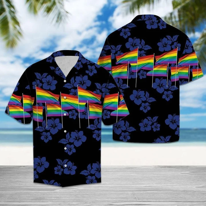 LGBT Pride Flag Hawaiian Shirt Colorful Summer Beach