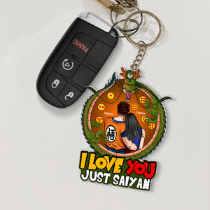 Dragon Ball I Love You Just Saiyan - Personalized Acrylic Keychain - Gift For Couple, Husband Wife, Anniversary, Engagement, Wedding, Marriage Gift  - CL18 NA94