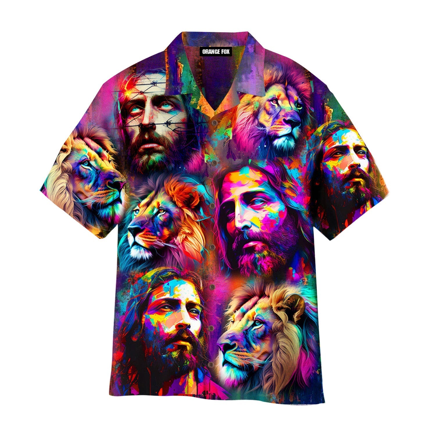 Jesus Lion Neon Hawaiian Shirt For Men & Women